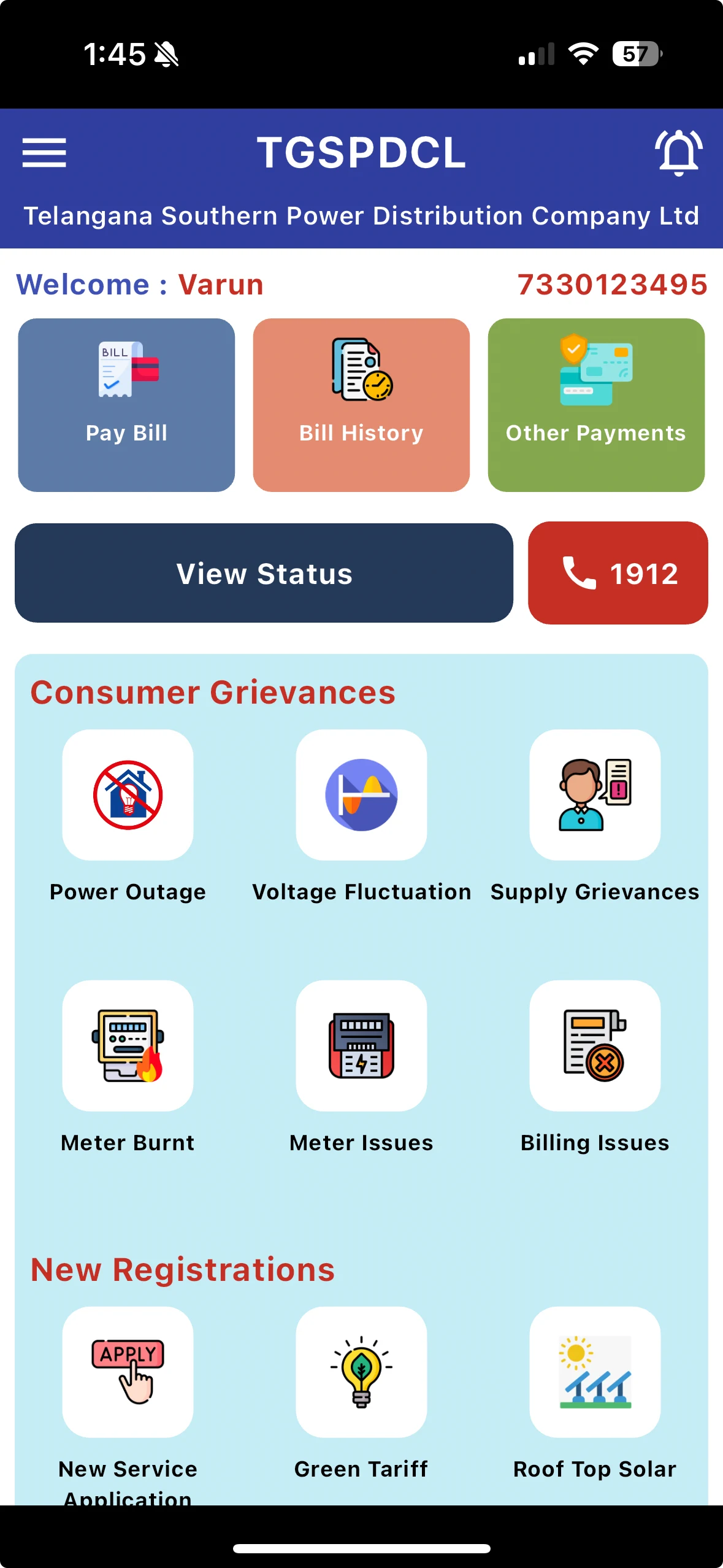 Example: Telangana Electricity Bill App: Secure and easy bill payment Managing multiple connections Real-time usage and bill updates Applying for new connections Raising and tracking complaints Accessing previous bills and receipts