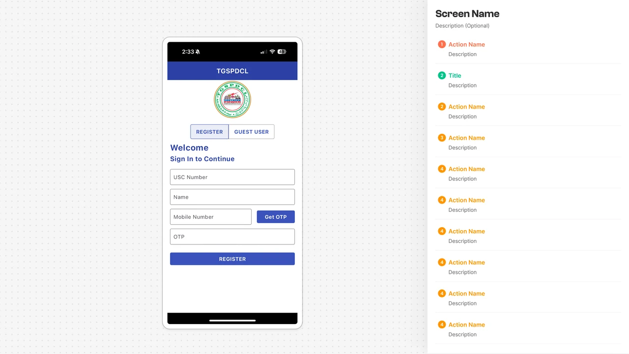 Place the First Screen in the Template.: Flow name User role Screen name Short description This keeps the audit clear and easy to refer to later.